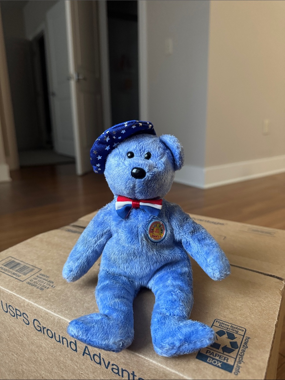 American Beanie Baby - USA Bear Blue